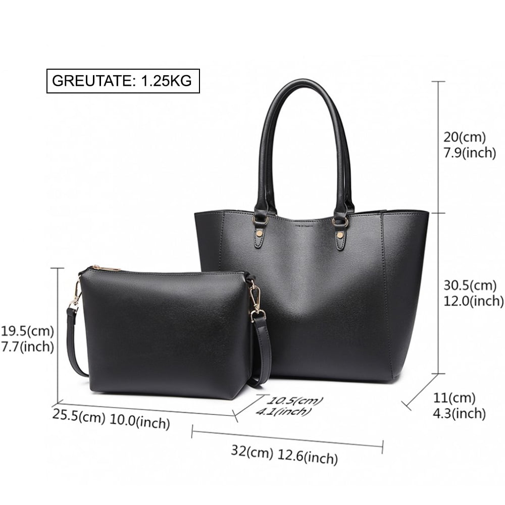 Geanta dama, set din 2 bucati, din piele ecologica, rezistenta la stropi, Miss Lulu LH6895