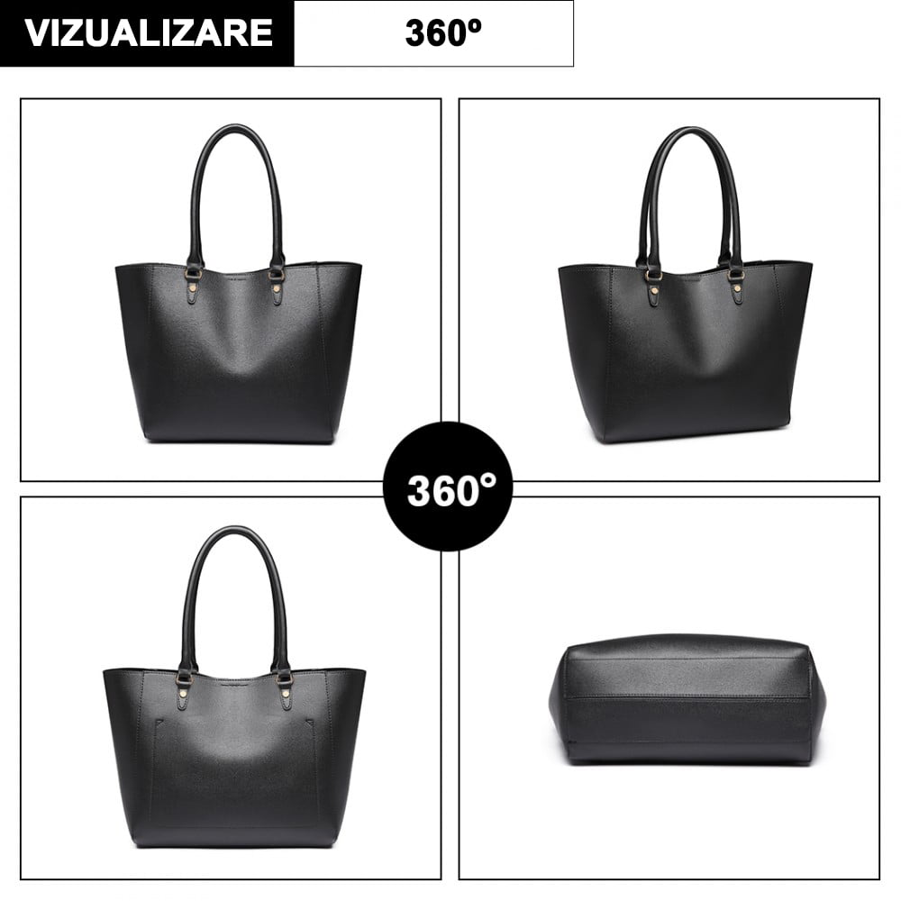 Geanta dama, set din 2 bucati, din piele ecologica, rezistenta la stropi, Miss Lulu LH6895