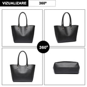 Geanta dama, set din 2 bucati, din piele ecologica, rezistenta la stropi, Miss Lulu LH6895